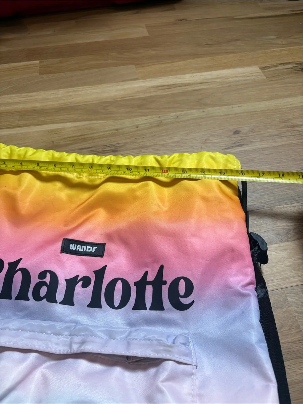 Wandf Charlotte Ombre Drawstring Backpack in Yellow Pink Blue